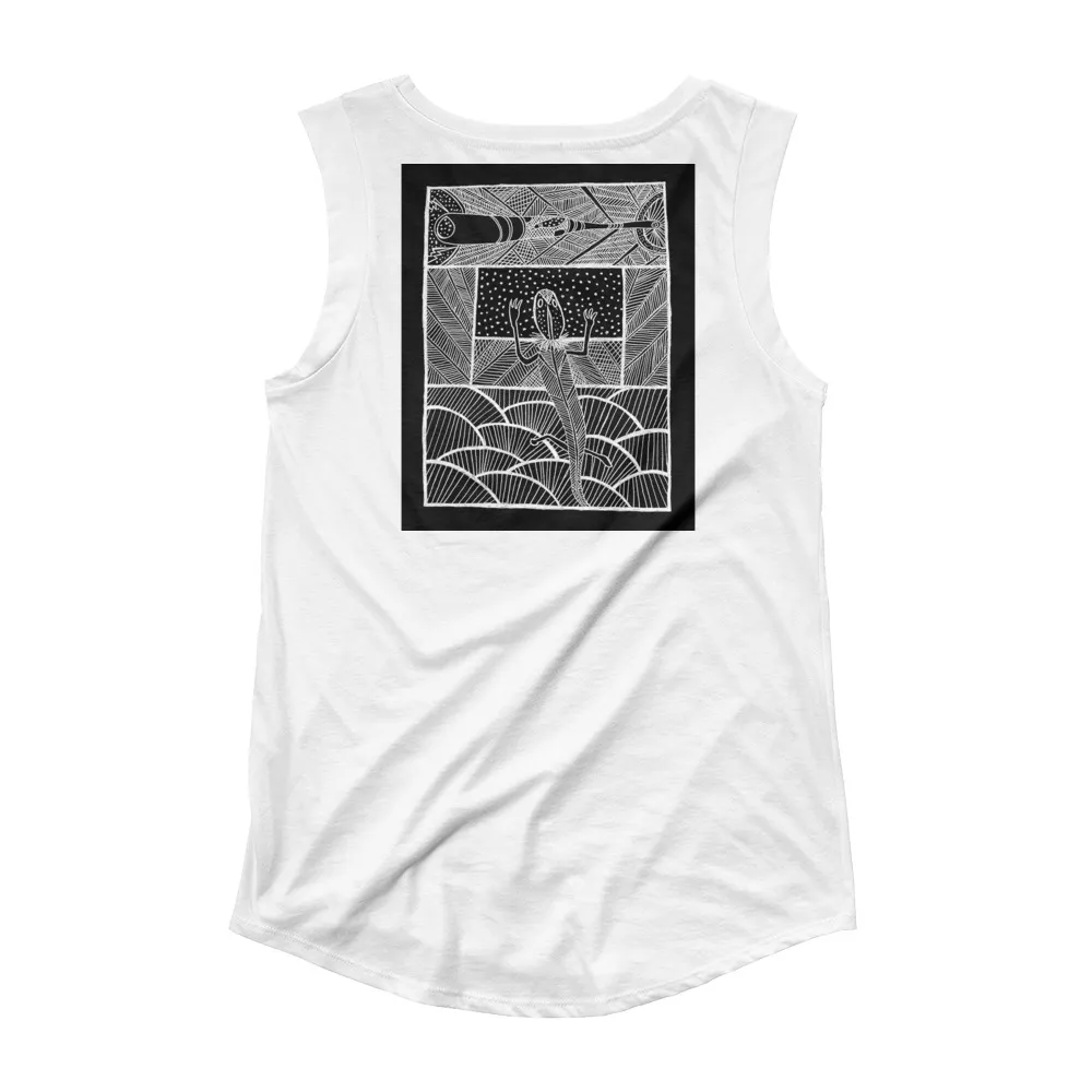 Ladies Cap Sleeve T-Shirt Barton Springs Salamander Story