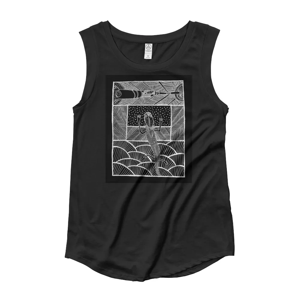 Ladies Cap Sleeve T-Shirt Barton Springs Salamander Story