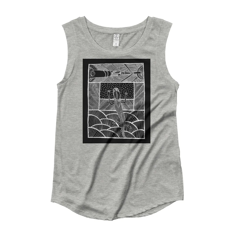 Ladies Cap Sleeve T-Shirt Barton Springs Salamander Story