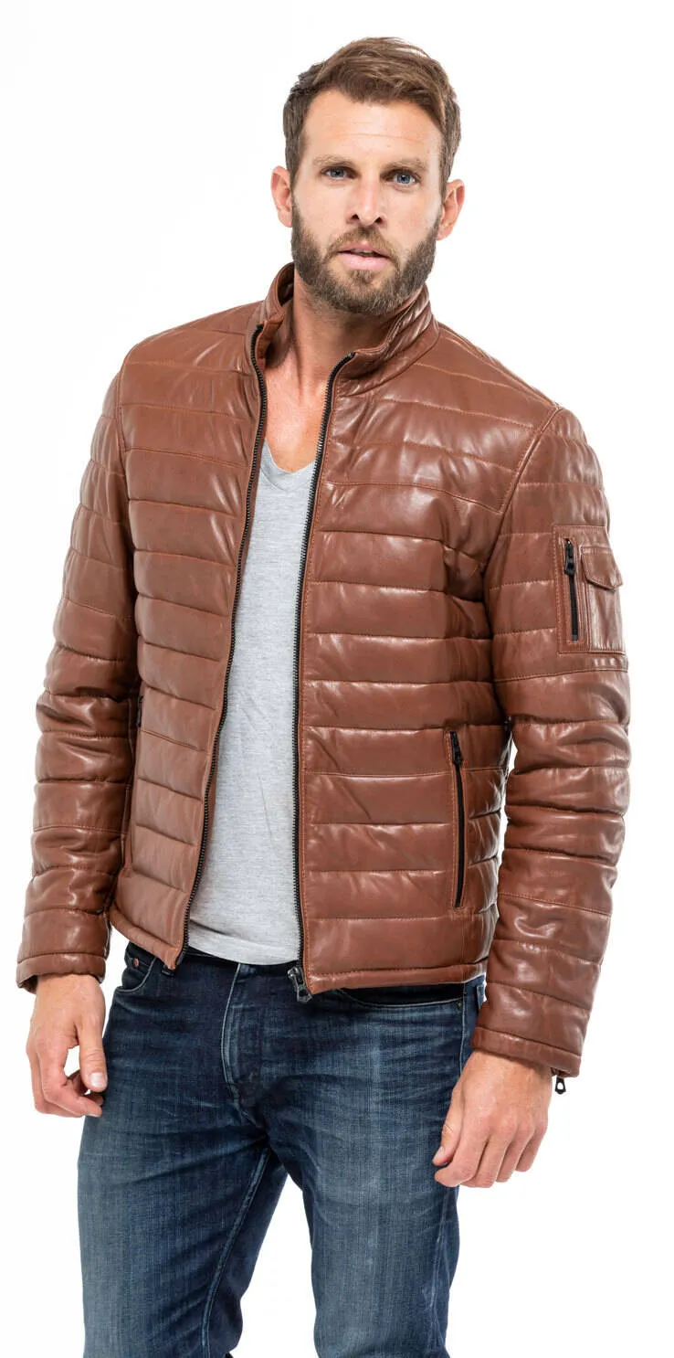 Leather Jacket Cognac Style 100973