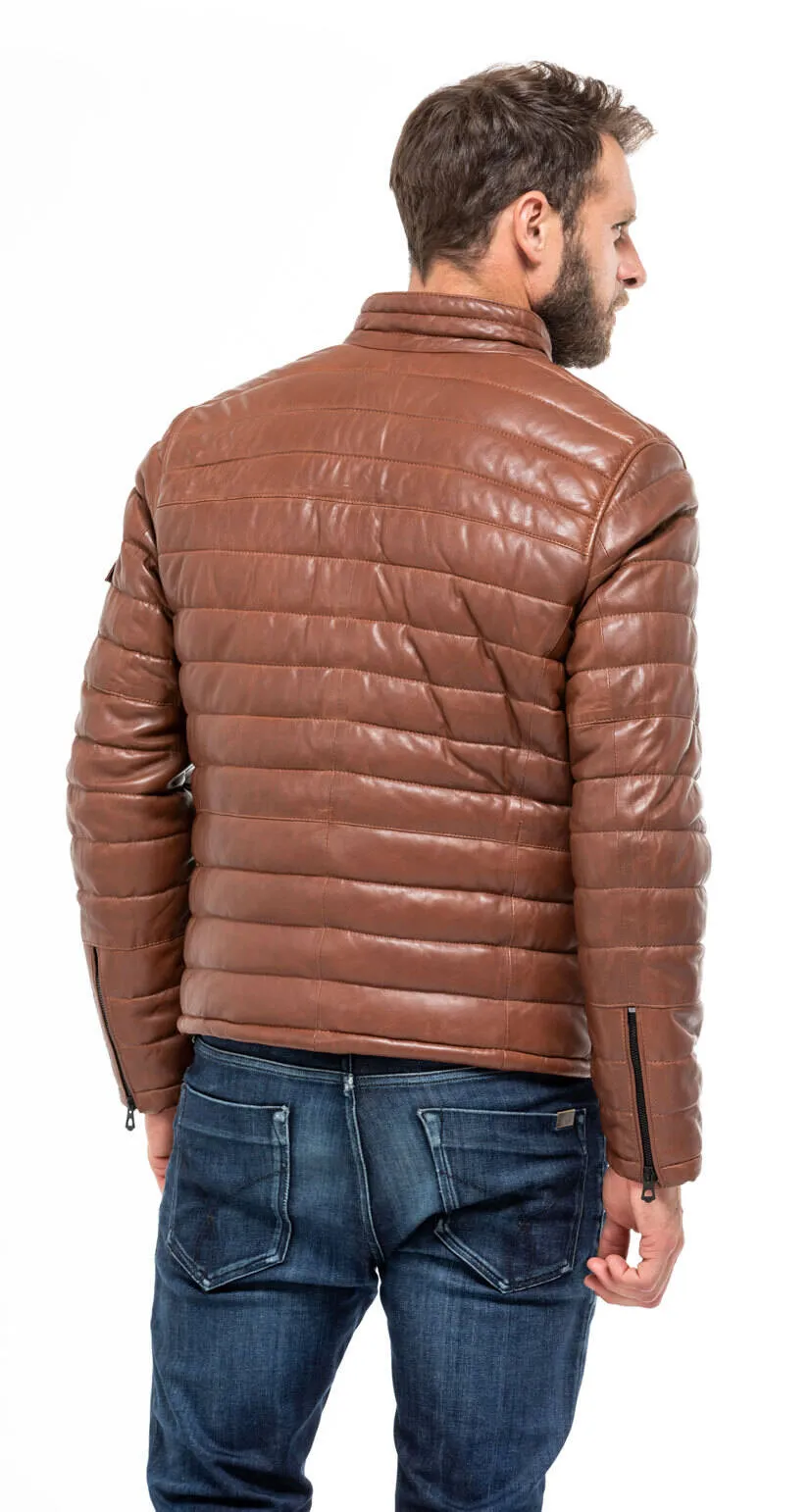 Leather Jacket Cognac Style 100973