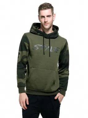 Long Sleeve Men's Printed Polyester Hooded Sweatshirt.