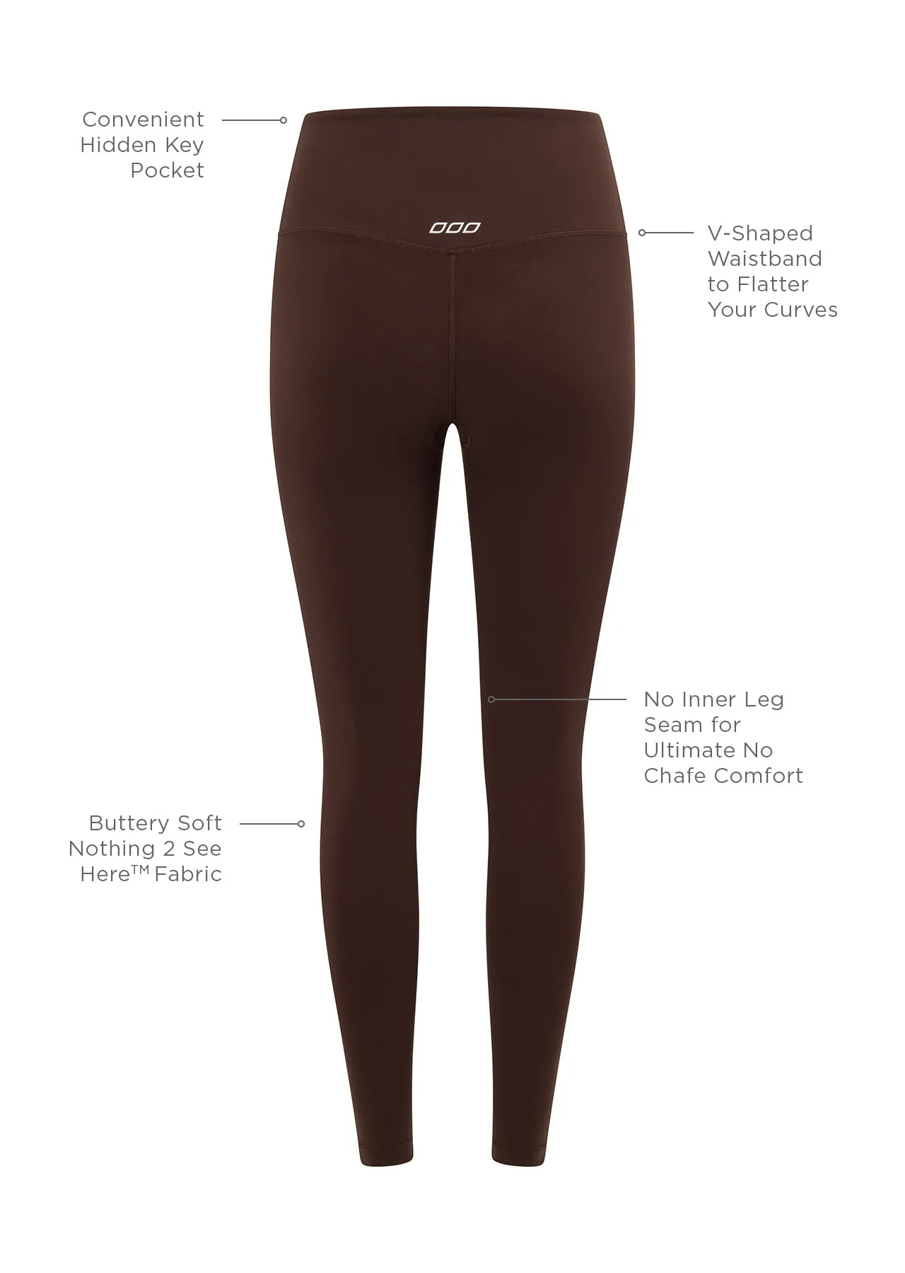 Brown No Chafe Ankle Biter Leggings by Lotus | Lorna Jane Australia