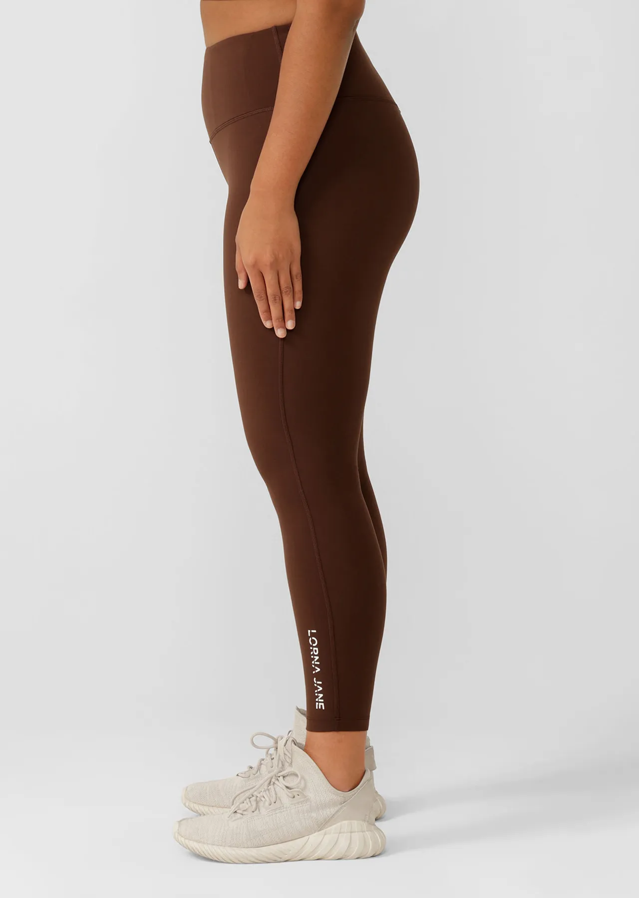 Brown No Chafe Ankle Biter Leggings by Lotus | Lorna Jane Australia