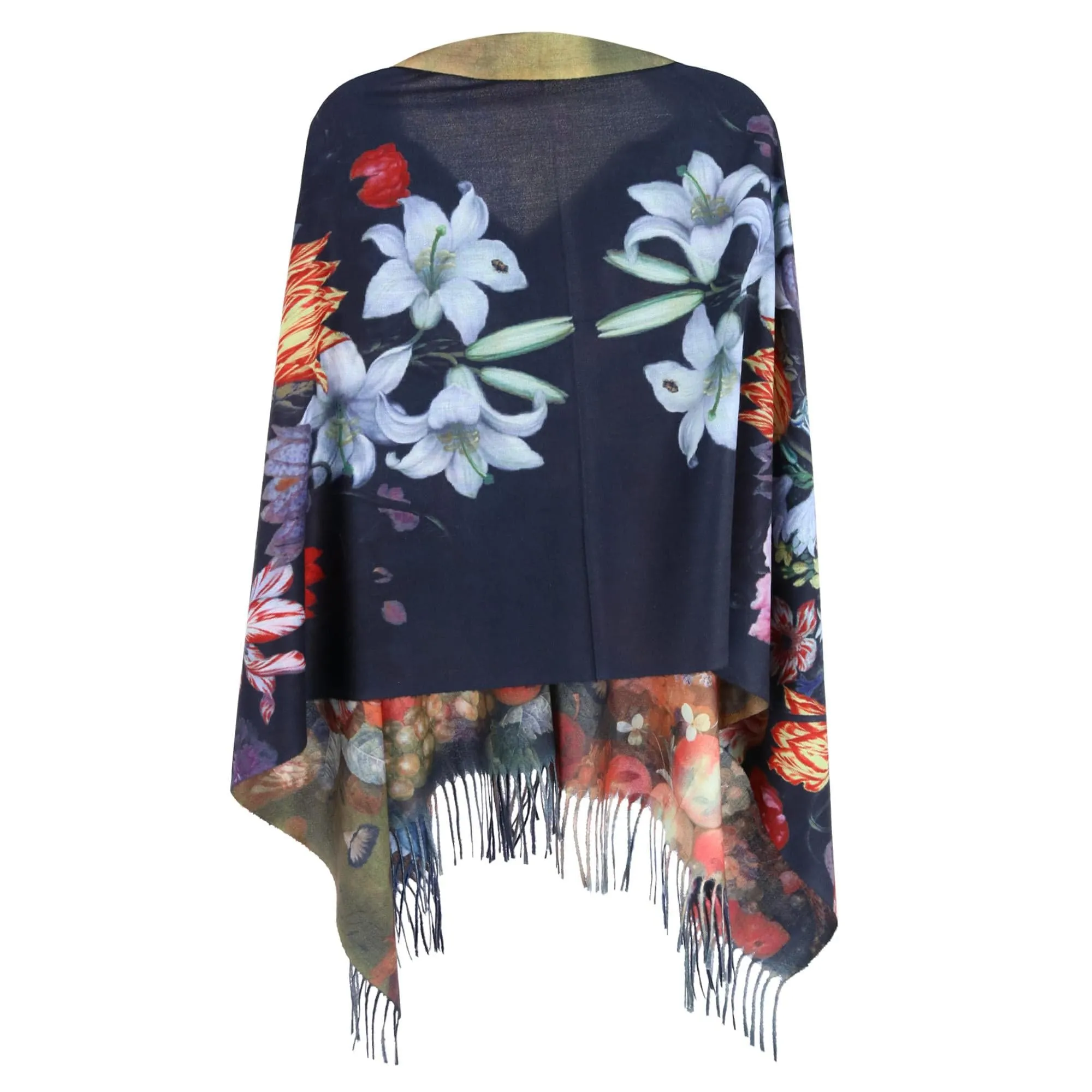 Magic Scarf Women's Reversible Floral Button Shawl