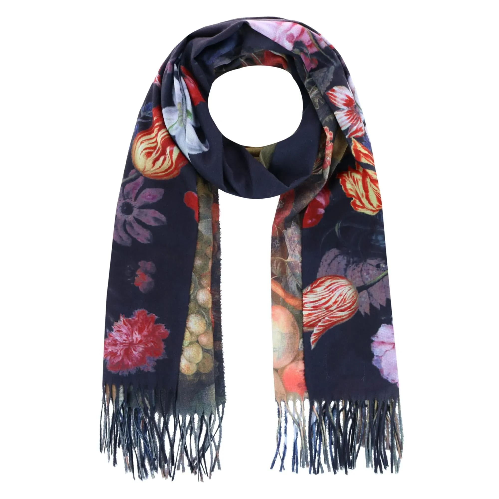 Magic Scarf Women's Reversible Floral Button Shawl