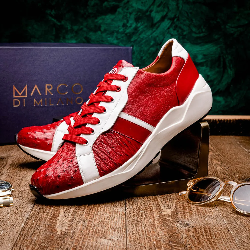 Red & White Casual Sneakers for Men - Marco Di Milano Lyon II (MDM1069)