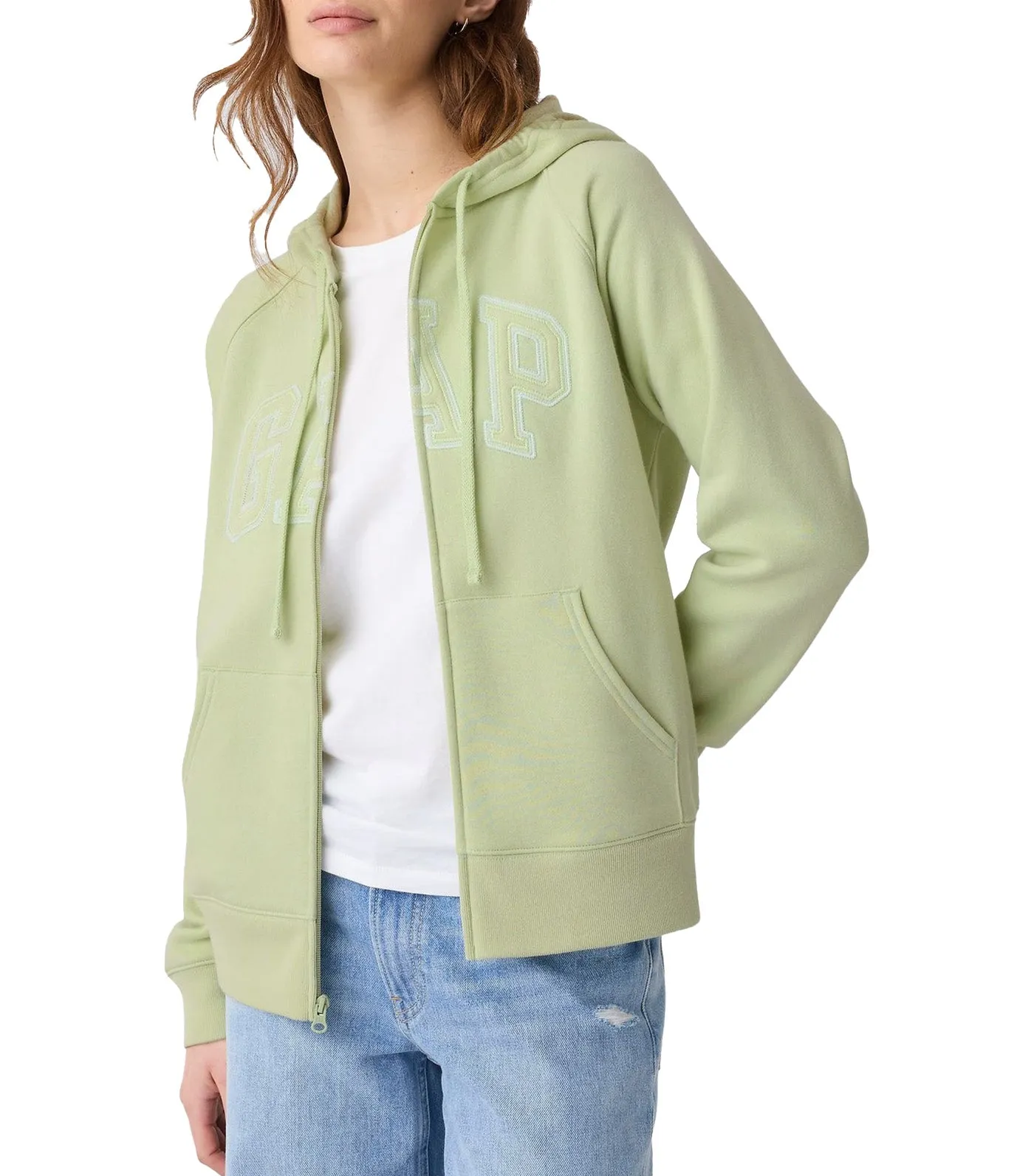 Matcha Green Logo Zip Hoodie