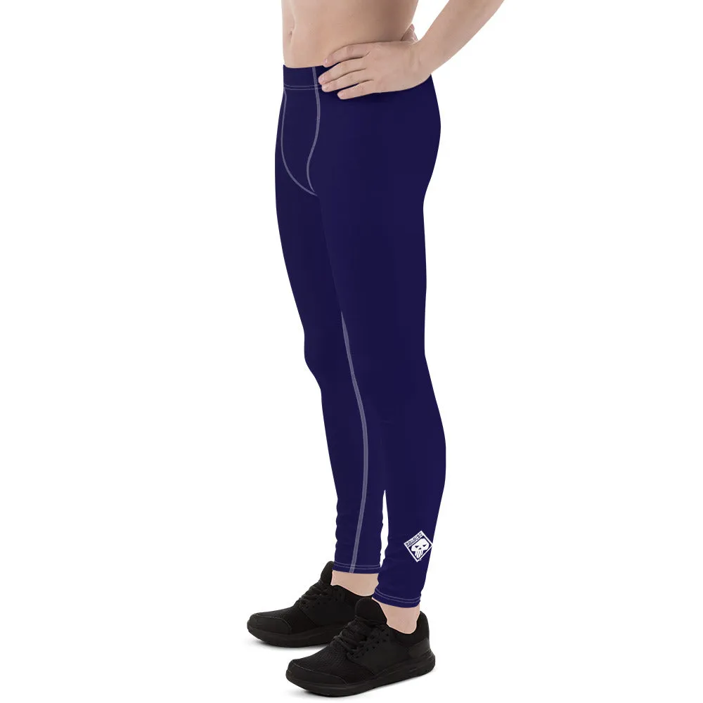 Midnight Blue Men's Athletic Leggings for Running, Gym, Jiu-Jitsu, and MMA