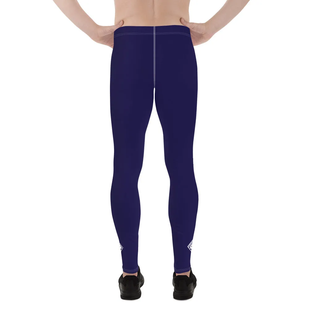 Midnight Blue Men's Athletic Leggings for Running, Gym, Jiu-Jitsu, and MMA