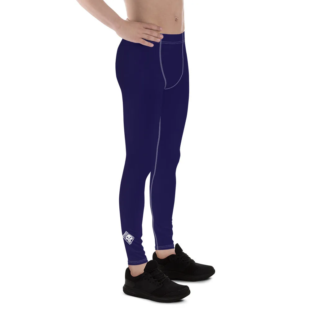 Midnight Blue Men's Athletic Leggings for Running, Gym, Jiu-Jitsu, and MMA