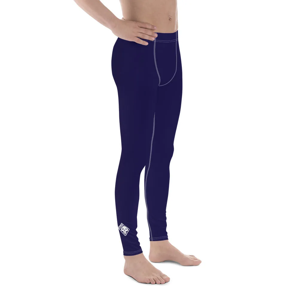 Midnight Blue Men's Athletic Leggings for Running, Gym, Jiu-Jitsu, and MMA