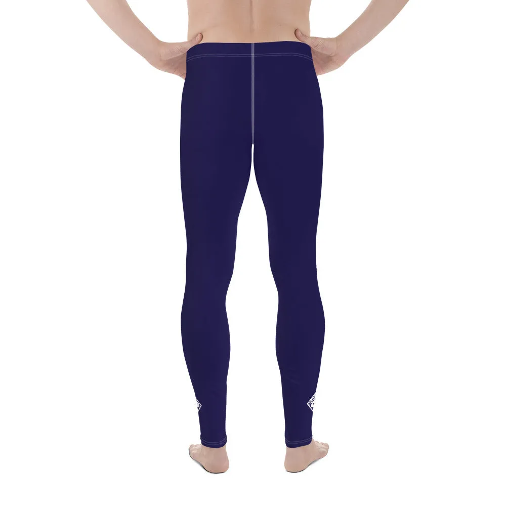 Midnight Blue Men's Athletic Leggings for Running, Gym, Jiu-Jitsu, and MMA