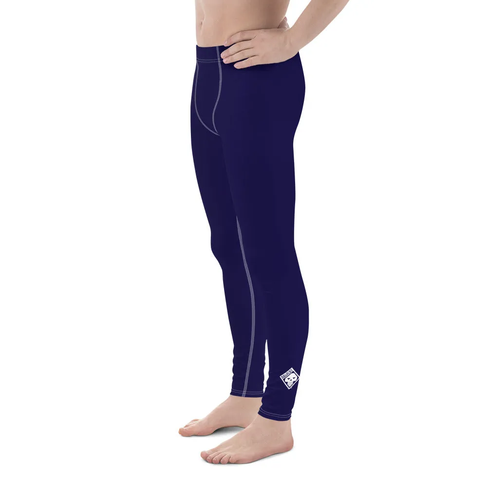 Midnight Blue Men's Athletic Leggings for Running, Gym, Jiu-Jitsu, and MMA