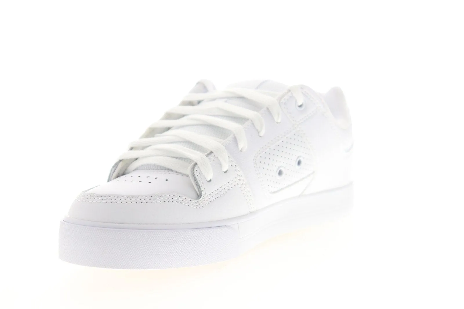 Mens White Leather Low Top Skate Sneakers Shoes - DC Pure 300660