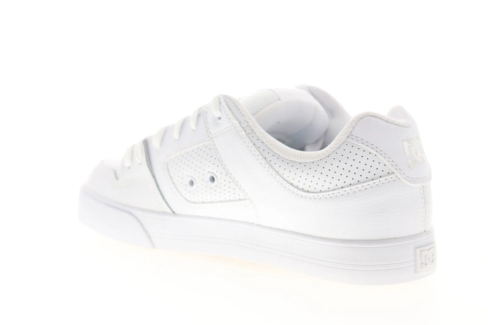 Mens White Leather Low Top Skate Sneakers Shoes - DC Pure 300660