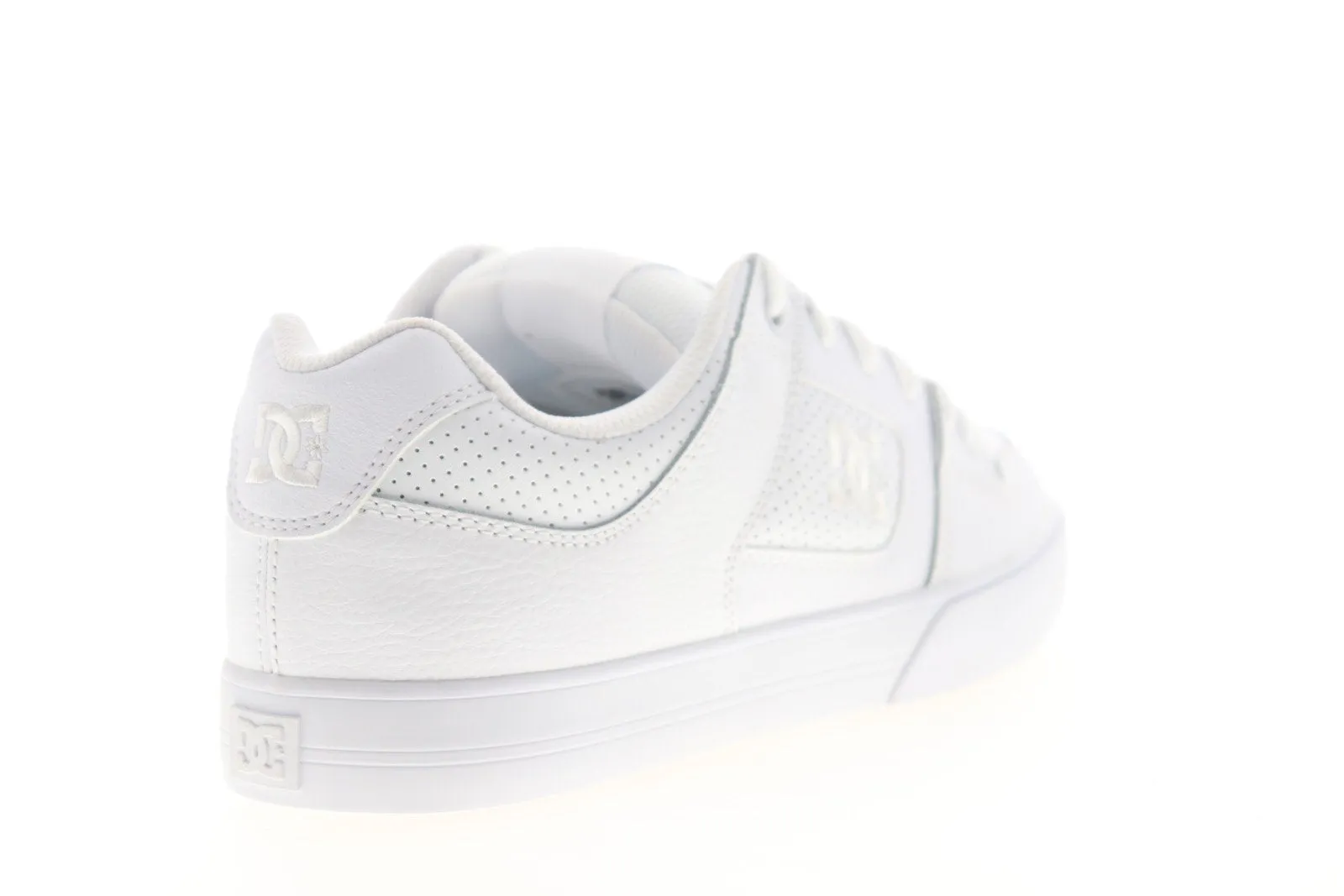 Mens White Leather Low Top Skate Sneakers Shoes - DC Pure 300660