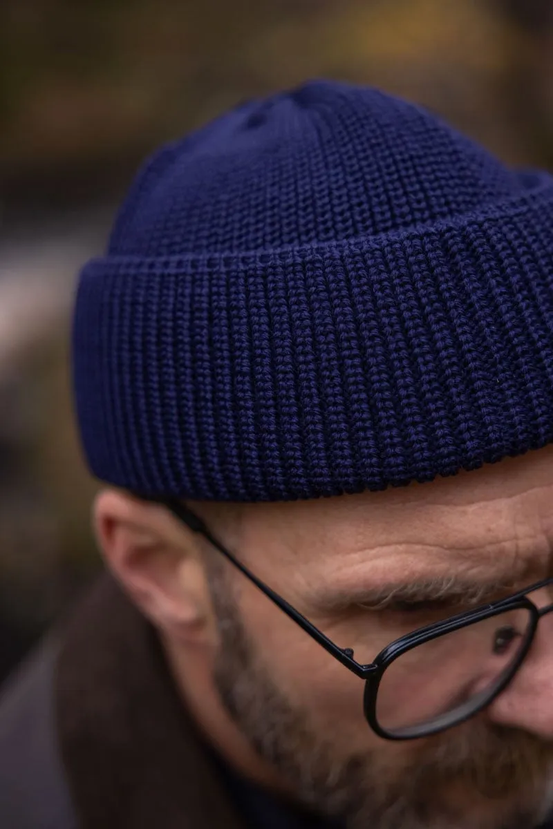 Merino Bifold Navy Watch Cap