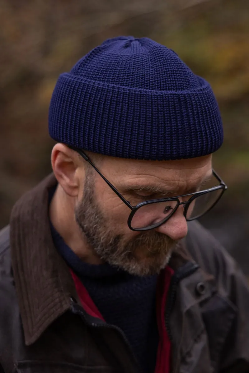 Merino Bifold Navy Watch Cap