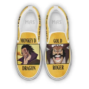 Monkey D Dragon x Gol D Roger One Piece Anime Slip-On Sneakers