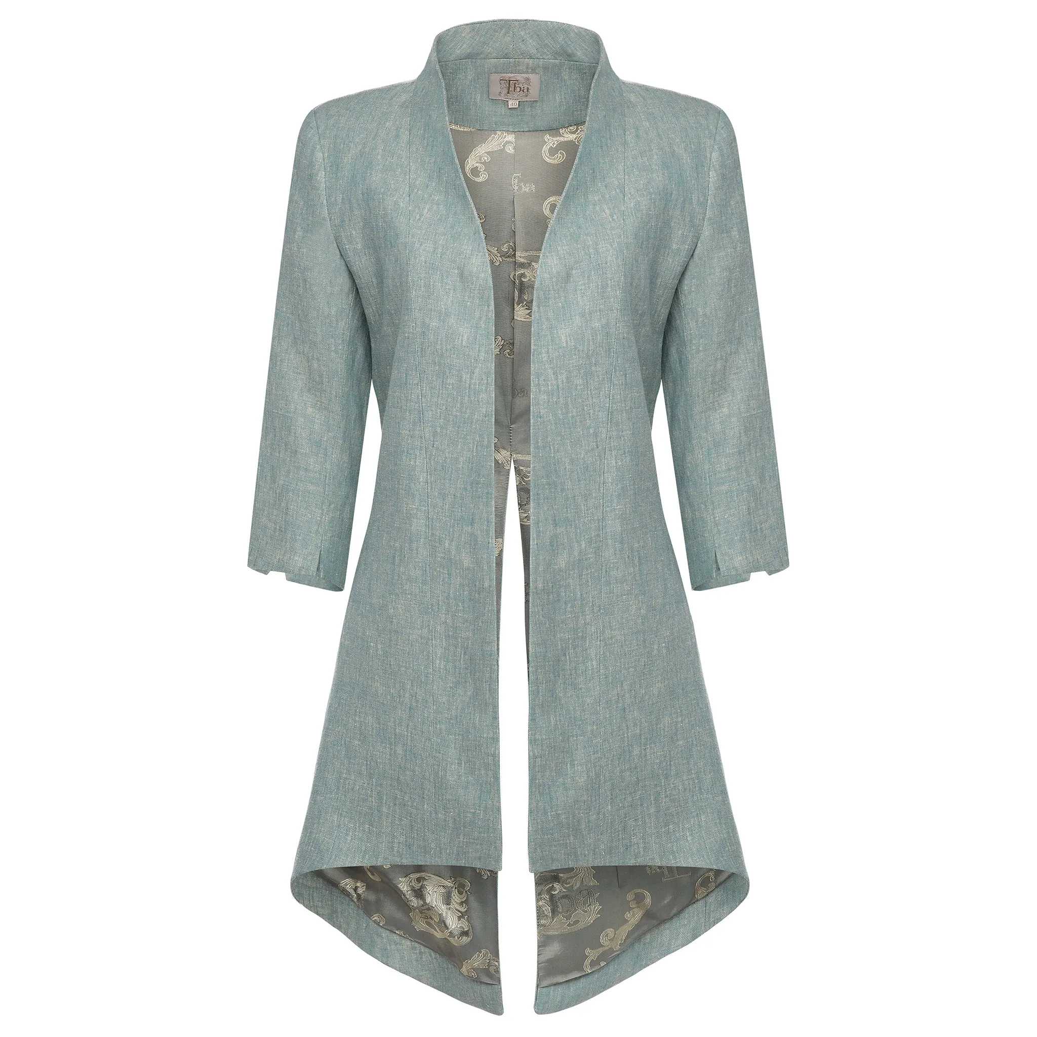 Sky Blue Morgana Linen Short Coat