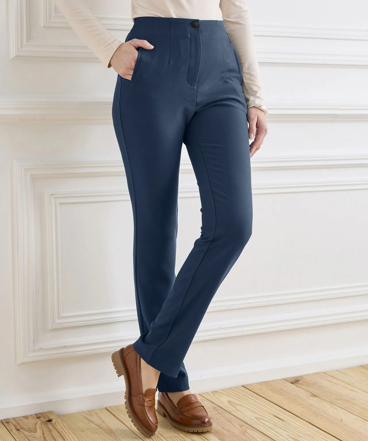 Narrow Leg Trousers with Tummy-control