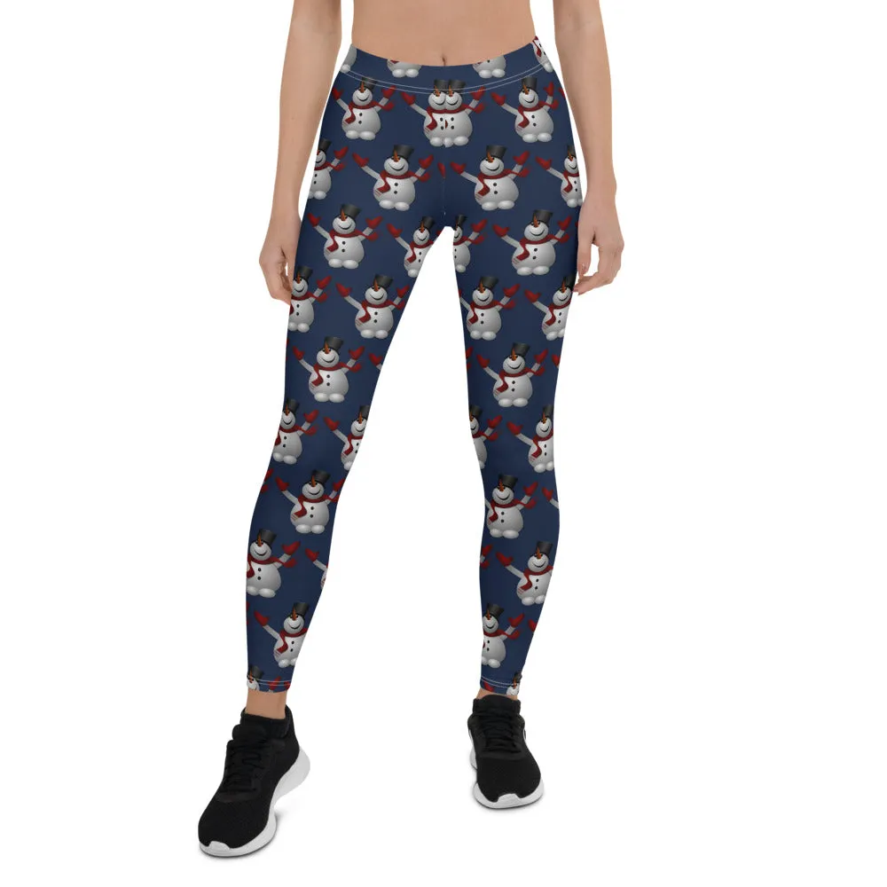 Navy Blue Snowman Leggings: Get Yours Today