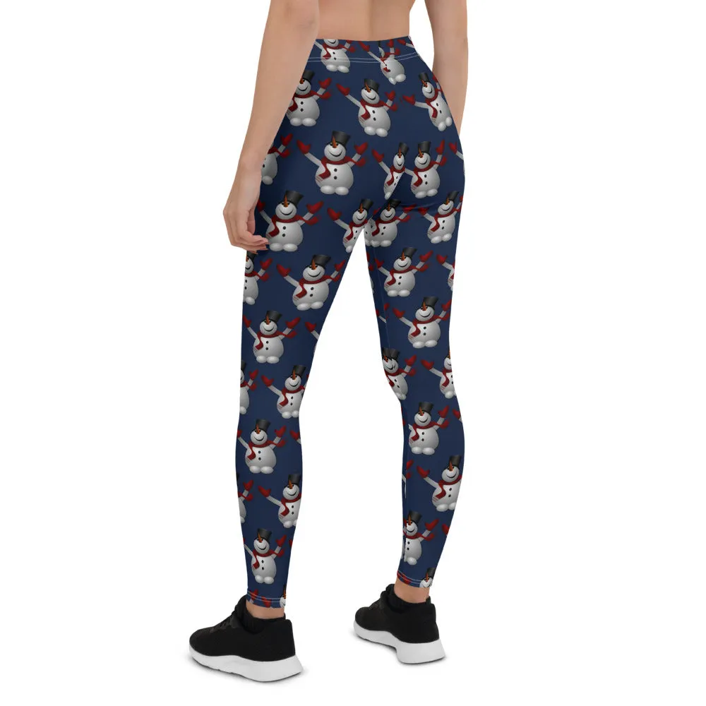 Navy Blue Snowman Leggings: Get Yours Today