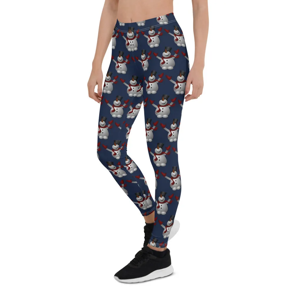 Navy Blue Snowman Leggings: Get Yours Today