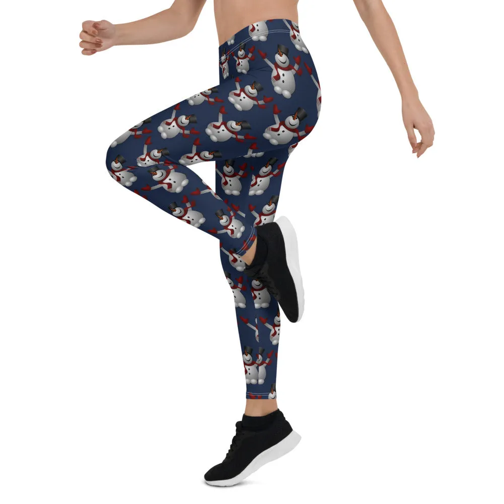 Navy Blue Snowman Leggings: Get Yours Today