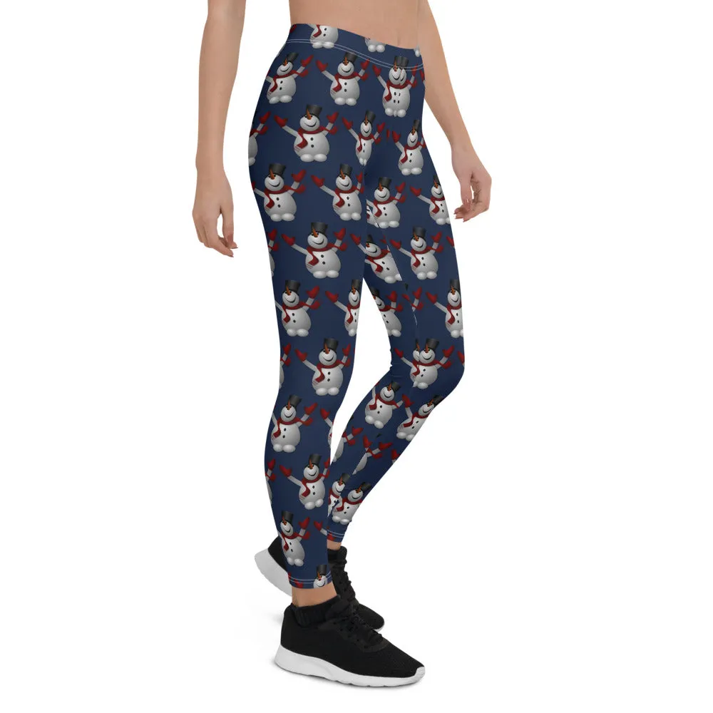 Navy Blue Snowman Leggings: Get Yours Today