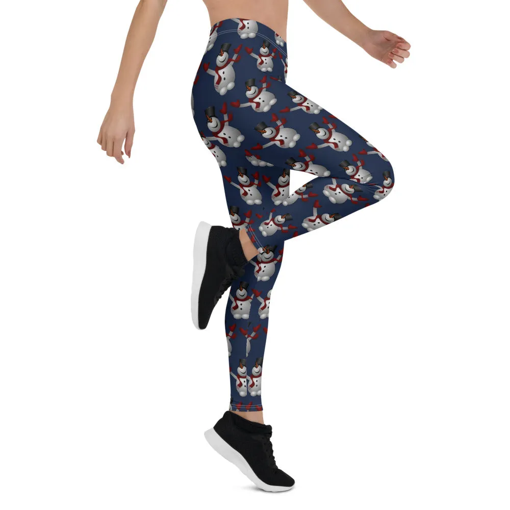 Navy Blue Snowman Leggings: Get Yours Today