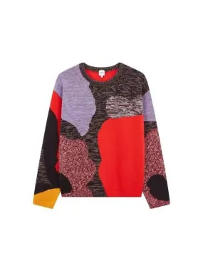 Color Block Wool Bokashi Sweater Red 271307 Overseas Station Season Big Chance 8 18