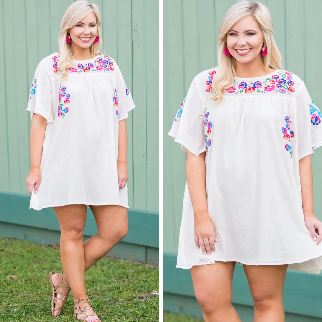 Paradise Is Calling Cream Dress