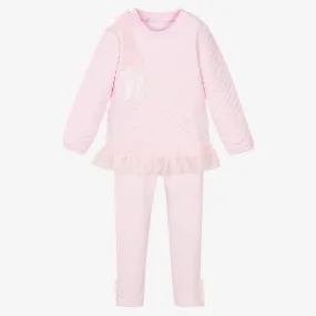 Pink Girls Cotton Leggings Set