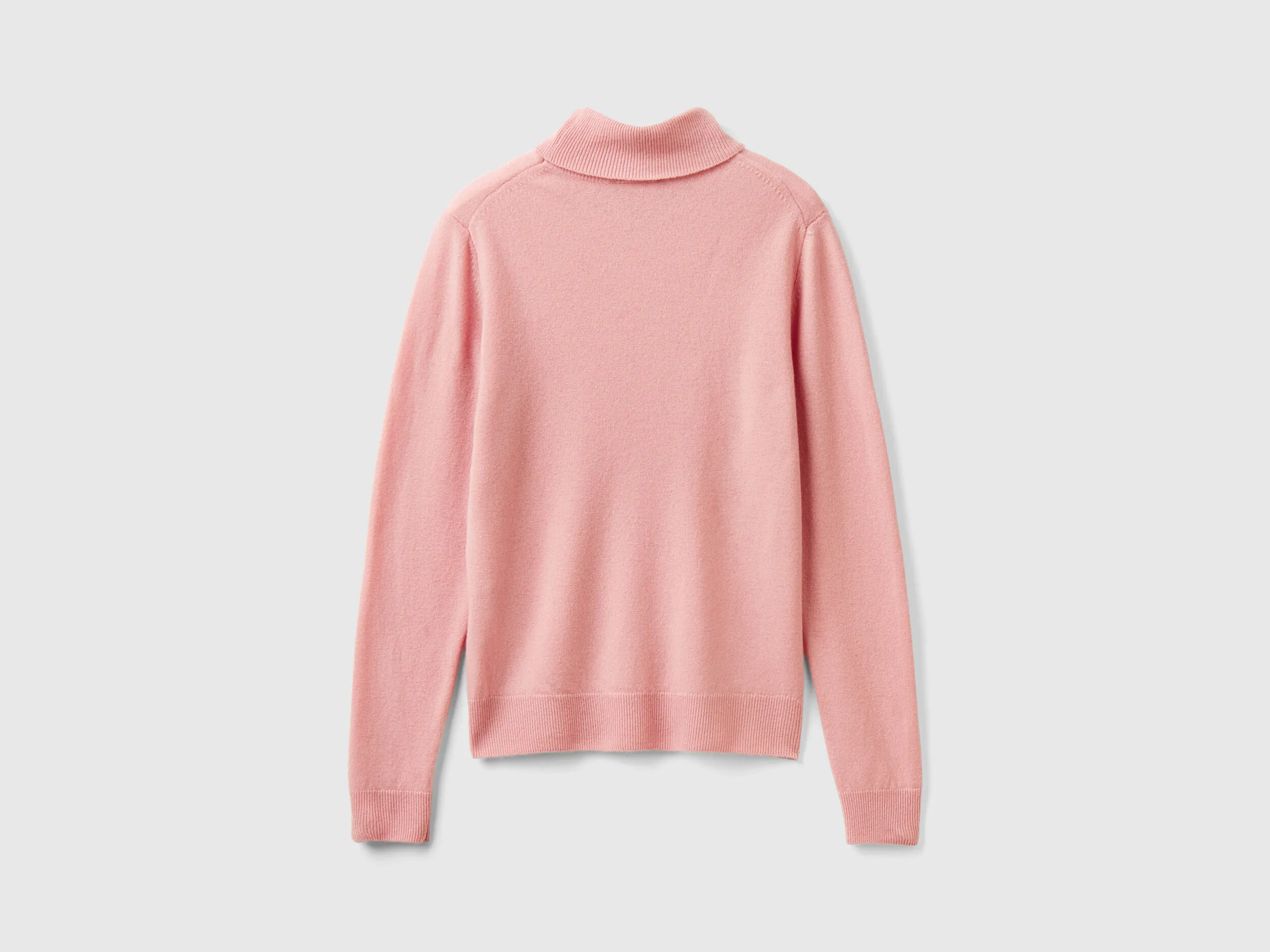 Pink Merino wool turtleneck sweater - Pink | Benetton