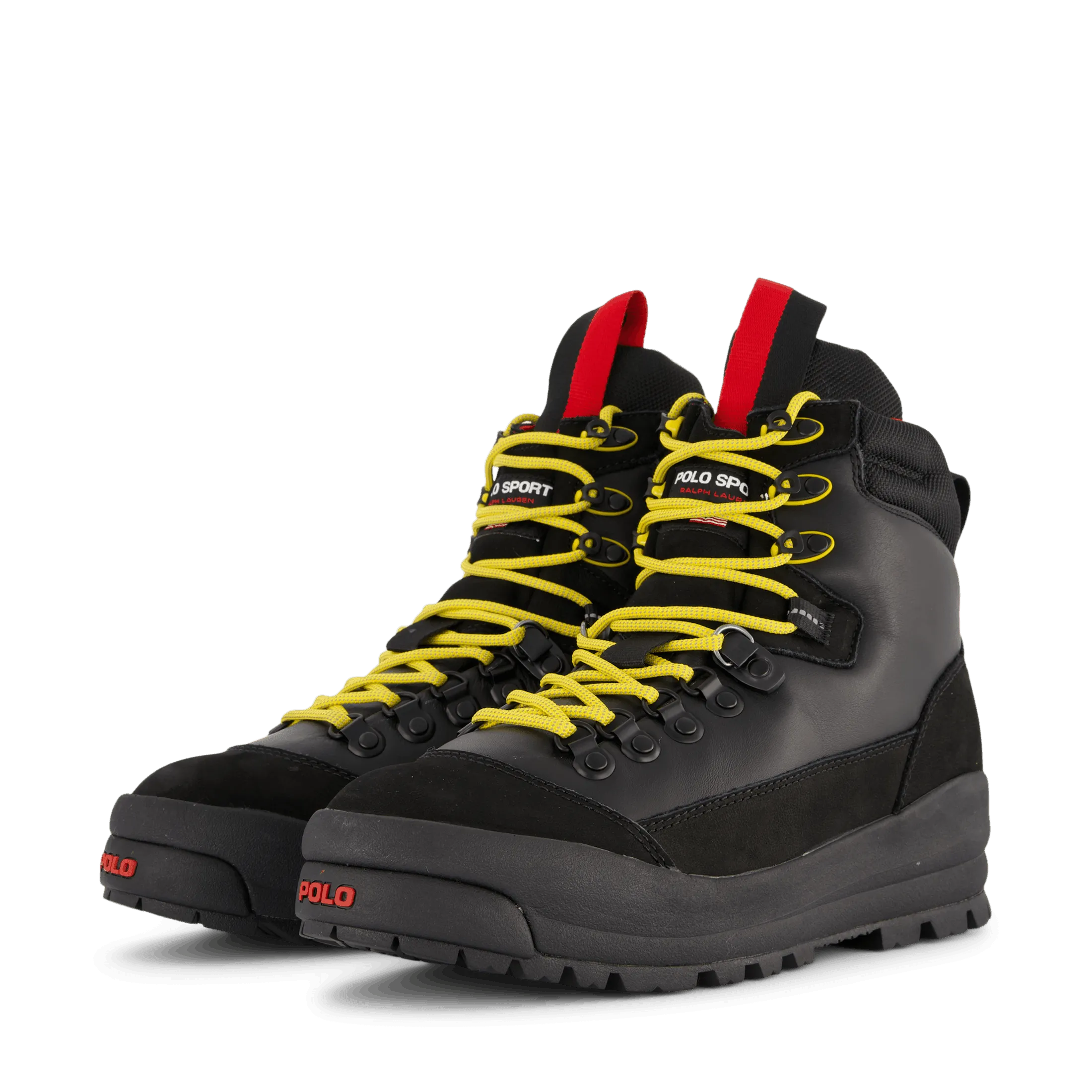 Polo Ralph Lauren Polo Sport Hiker Black / Yellow / Red Leather Boots