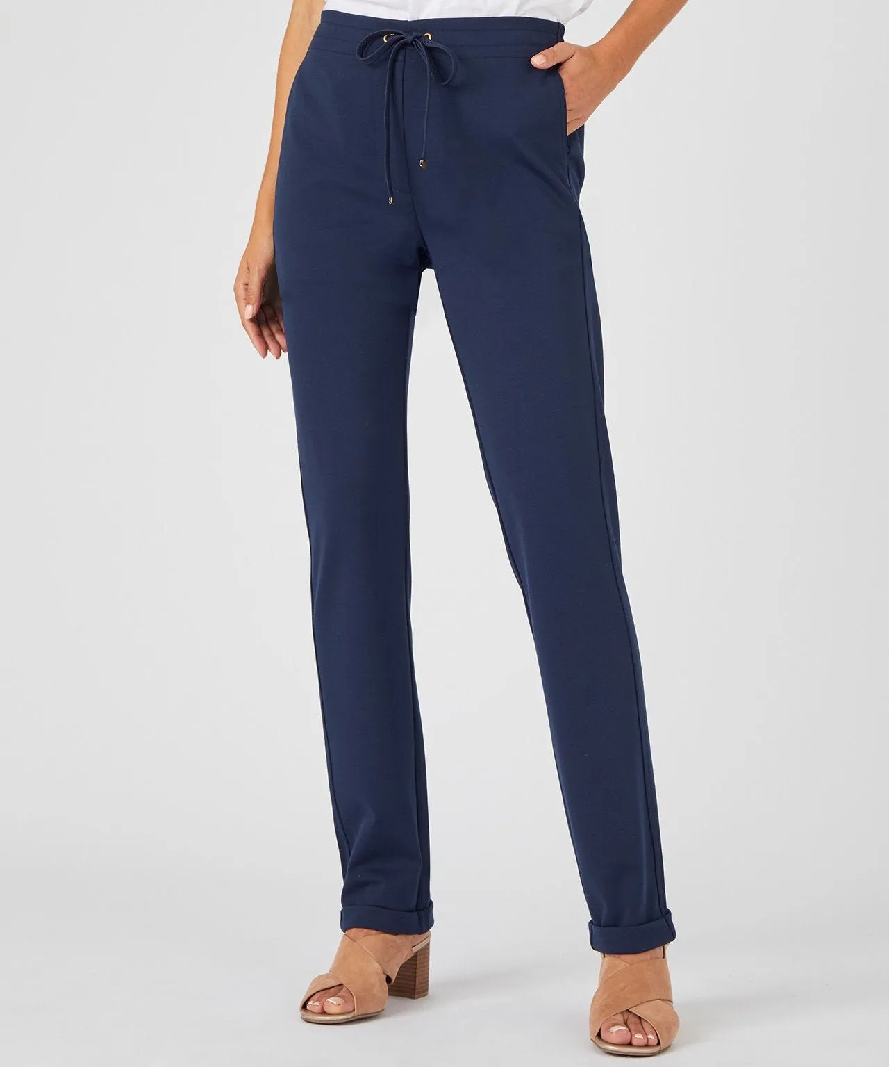 Jersey Ponte Tapered-leg Trousers