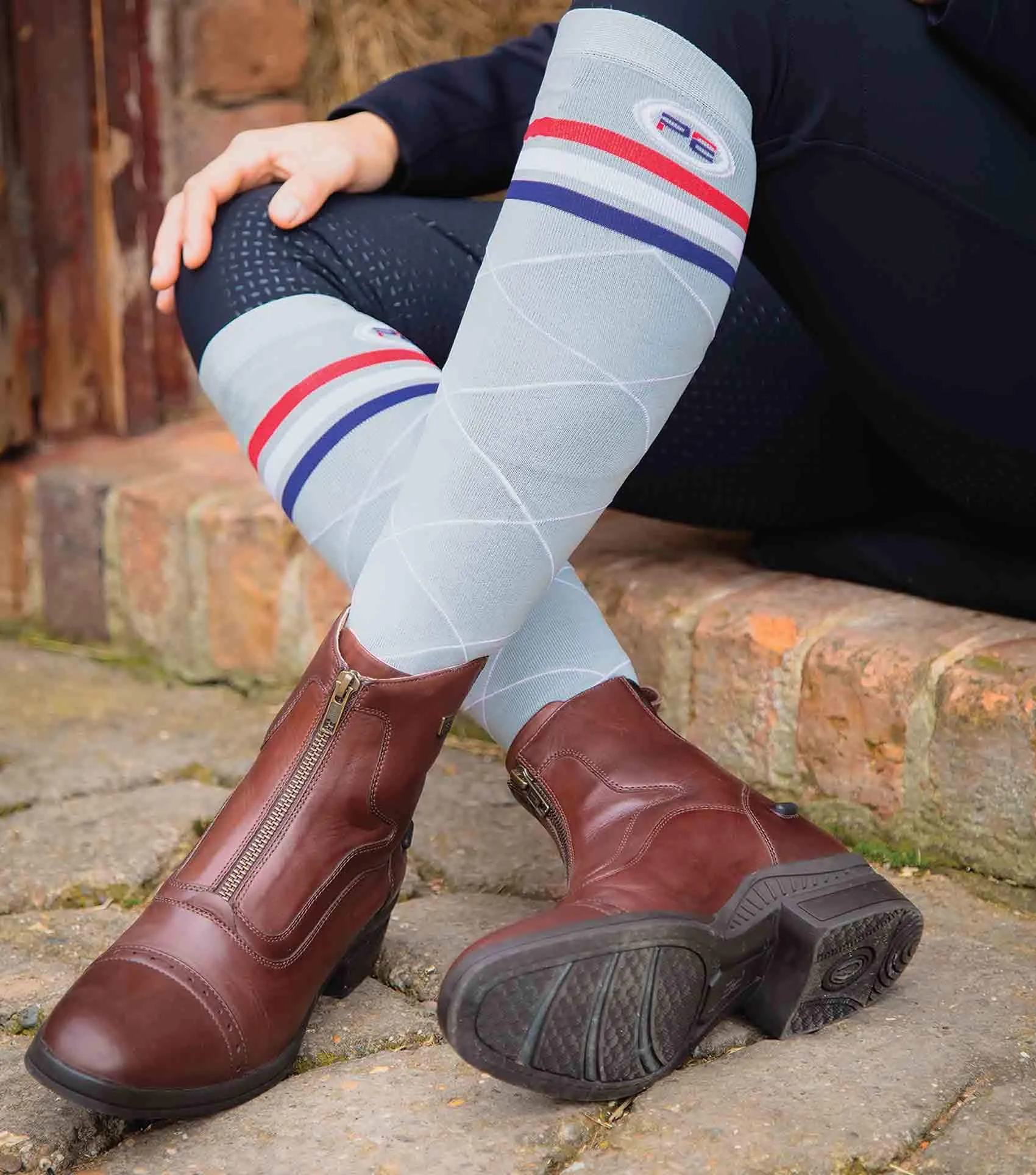 Premier Equine Grey 4 Season Riding Socks (2 Pairs) | Elite Saddlery