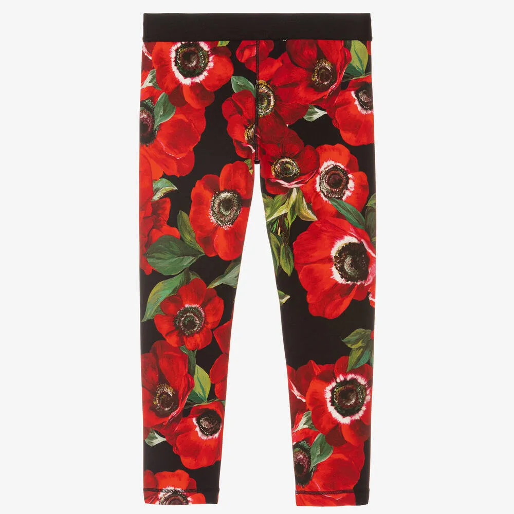 Red Poppy Girls Leggings