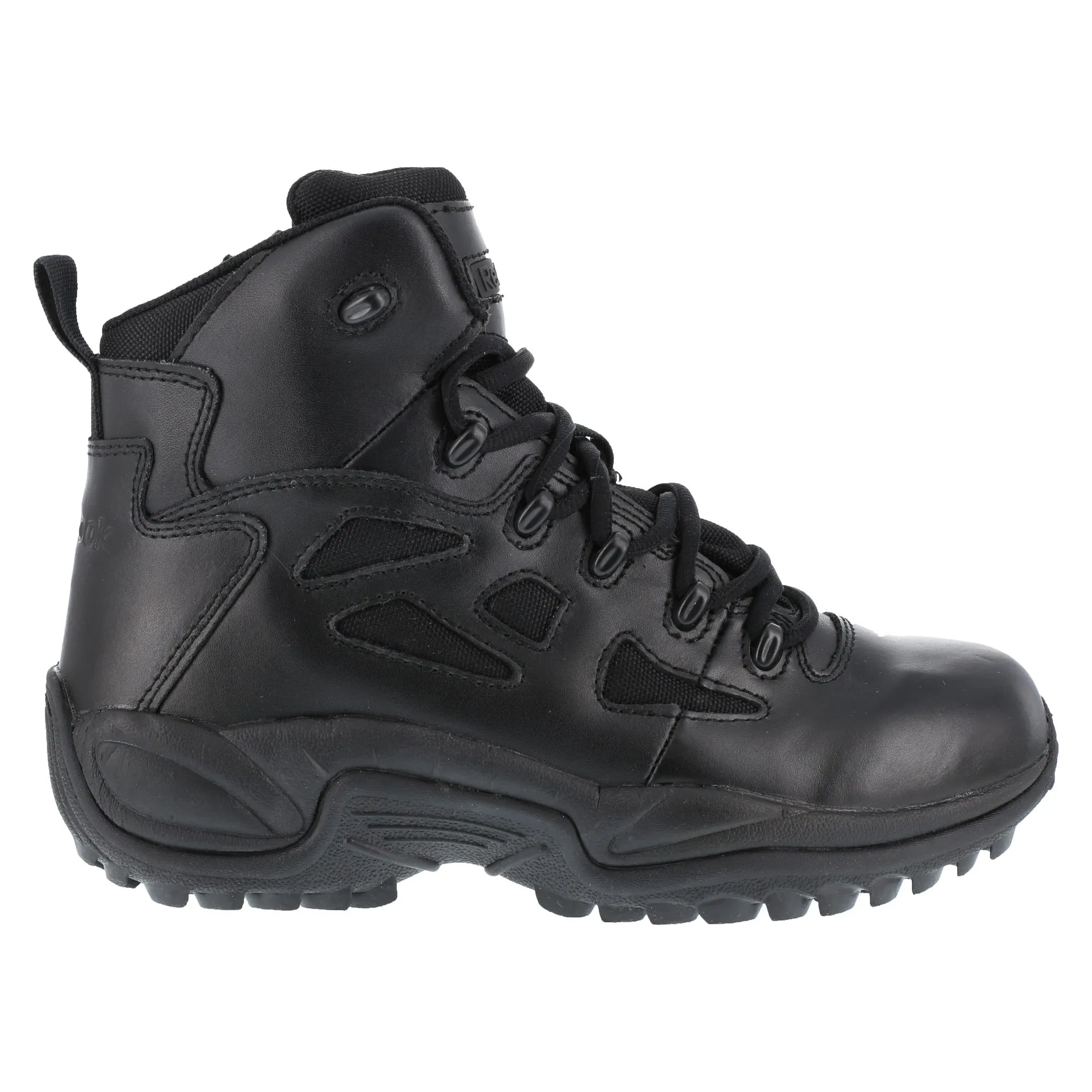 Reebok Men's Black Leather Work Boots - Rapid Response Stealth 6in.