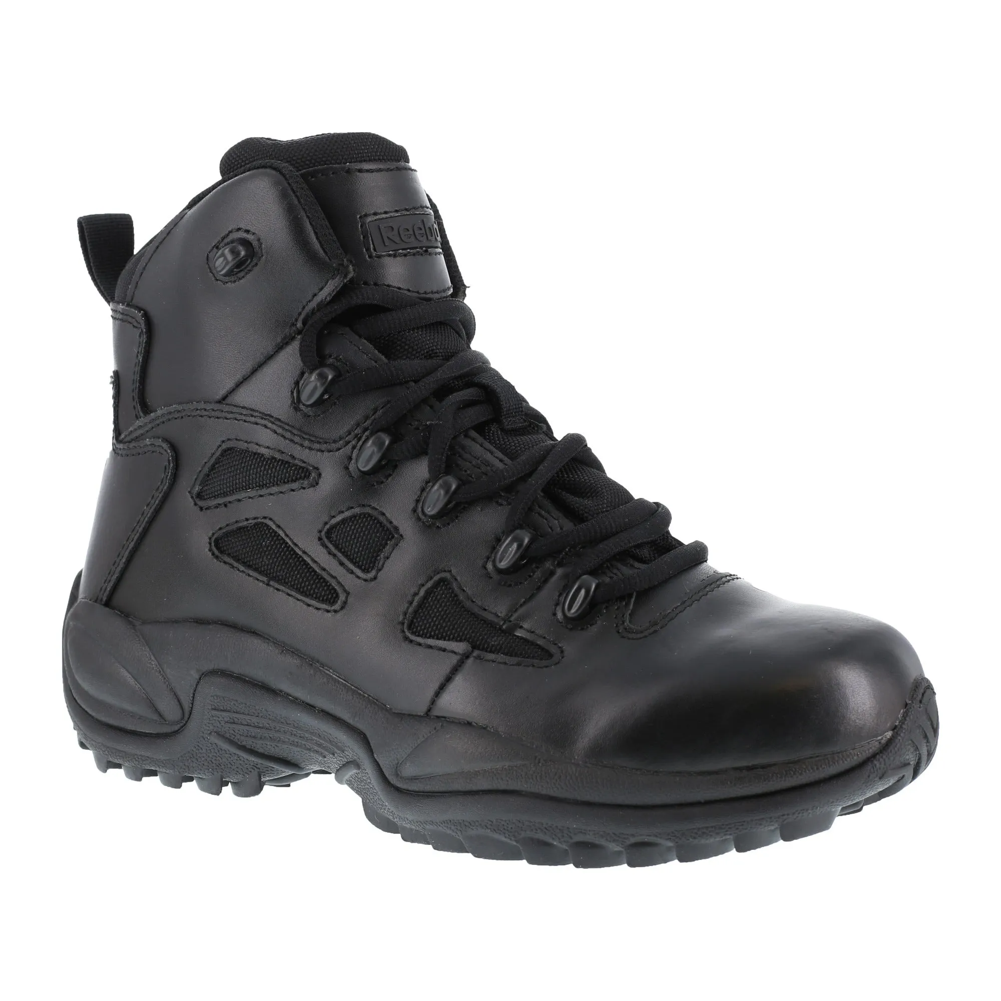 Reebok Men's Black Leather Work Boots - Rapid Response Stealth 6in.