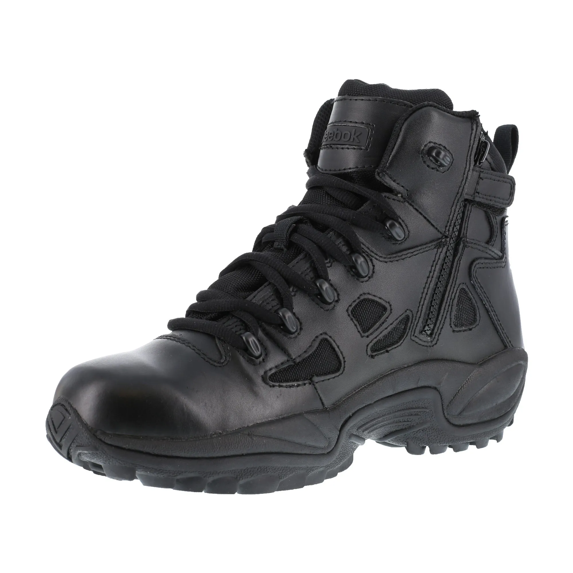 Reebok Men's Black Leather Work Boots - Rapid Response Stealth 6in.