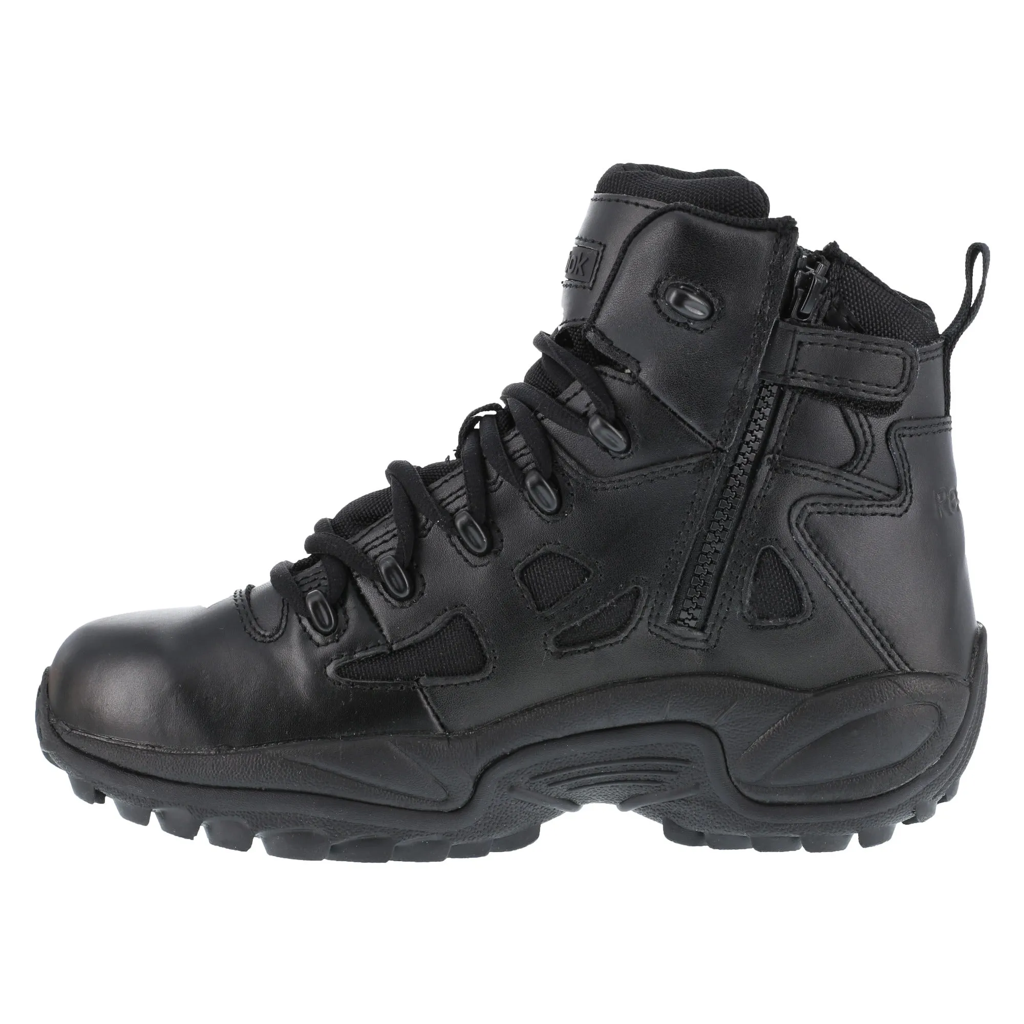 Reebok Men's Black Leather Work Boots - Rapid Response Stealth 6in.