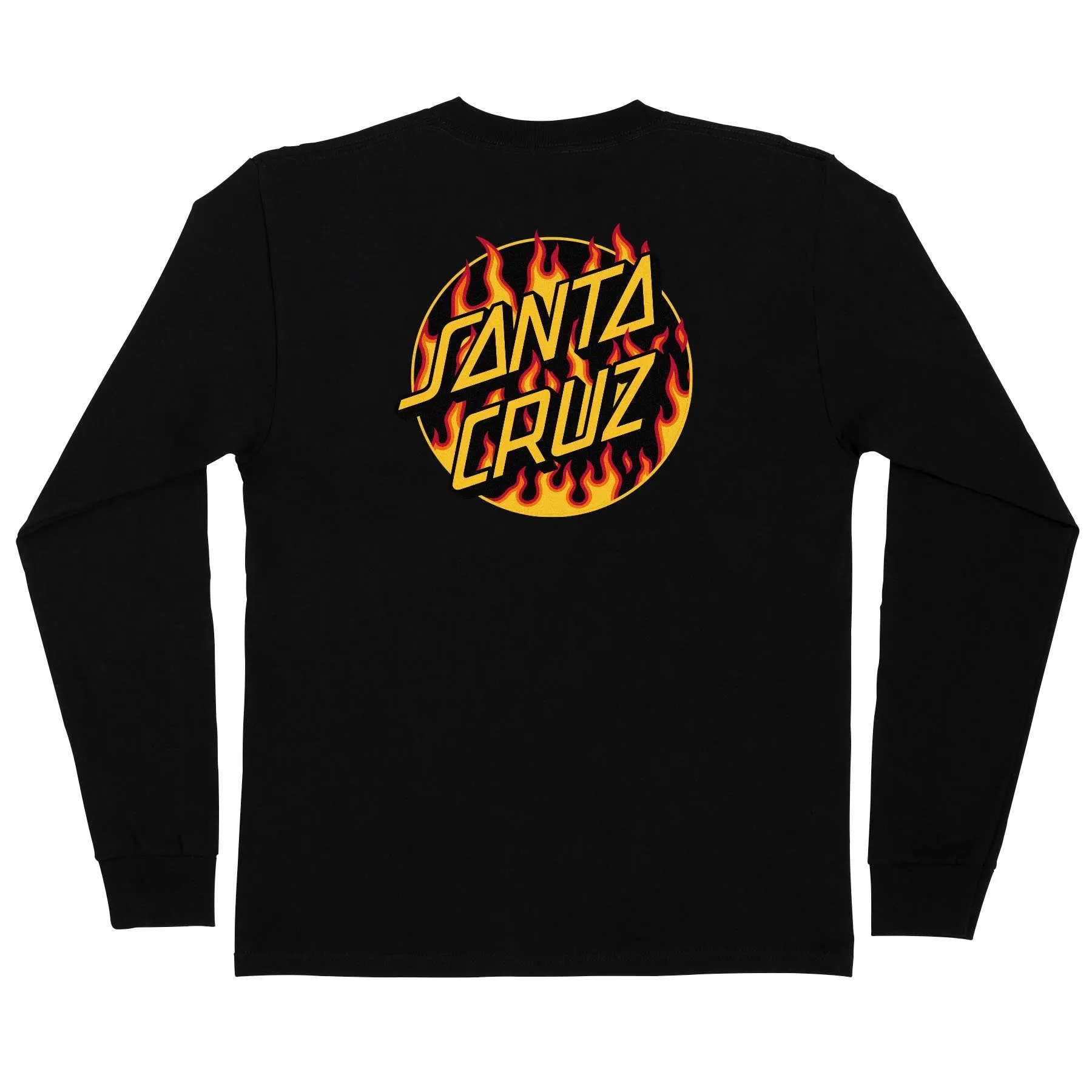 Black SANTA CRUZ x THRASHER FLAME DOT Long Sleeve T-Shirt