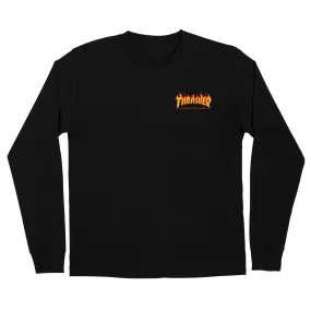 Black SANTA CRUZ x THRASHER FLAME DOT Long Sleeve T-Shirt