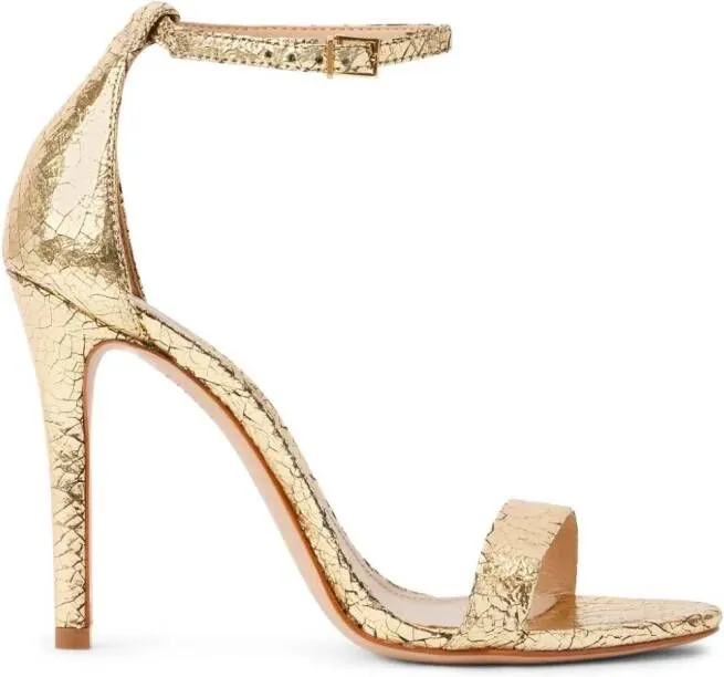 Schutz Gold Gisele 105mm Metallic-Finish Sandals