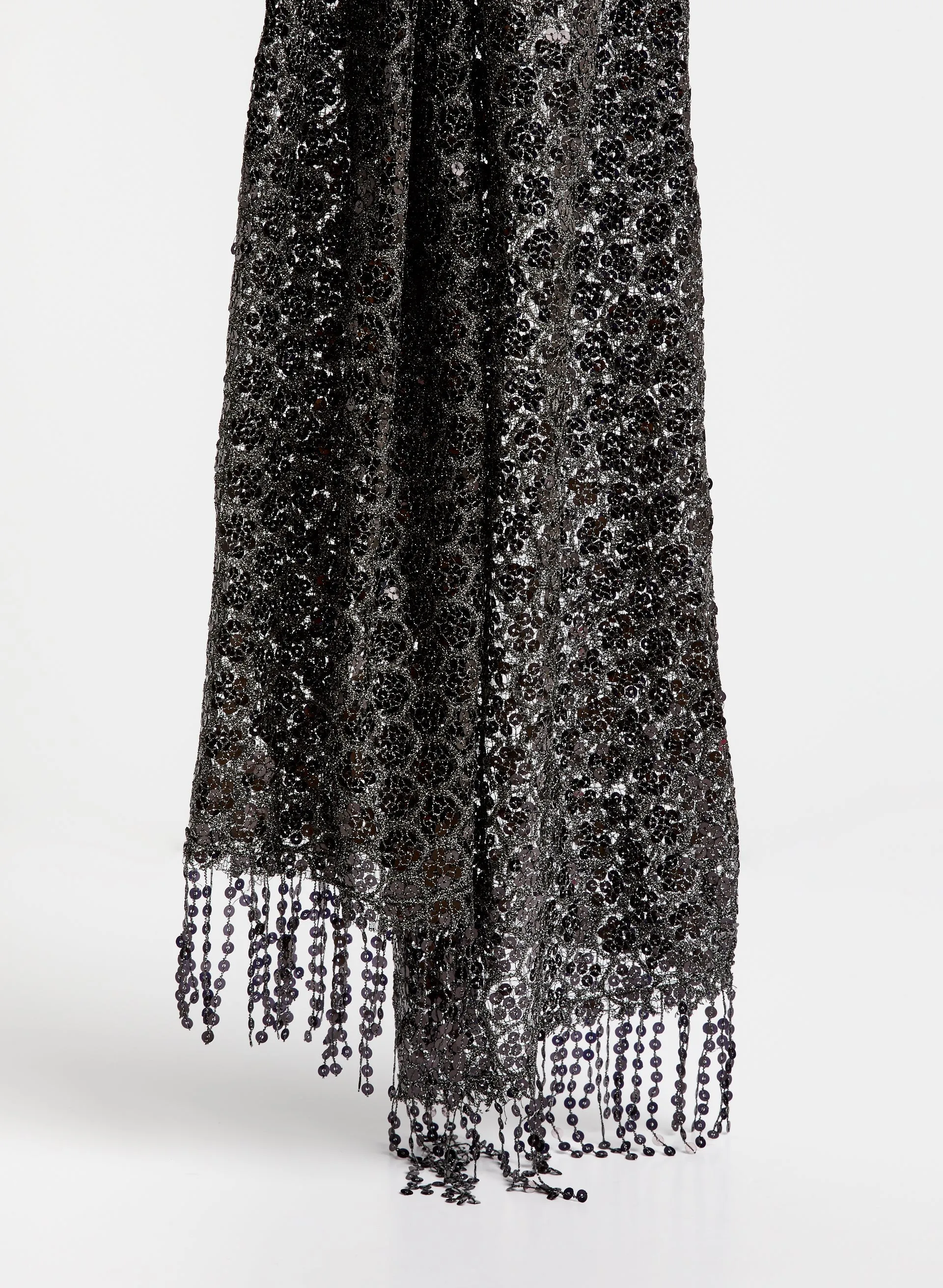 Sequin Shawl with Scalloped Edges