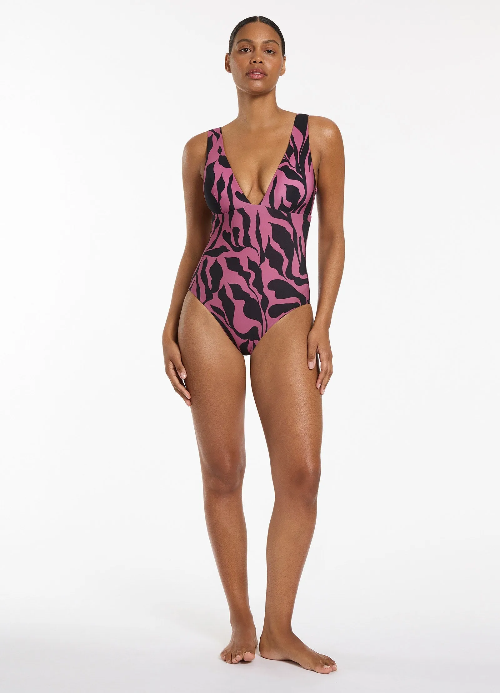 Sereno Mauve Plunge One Piece