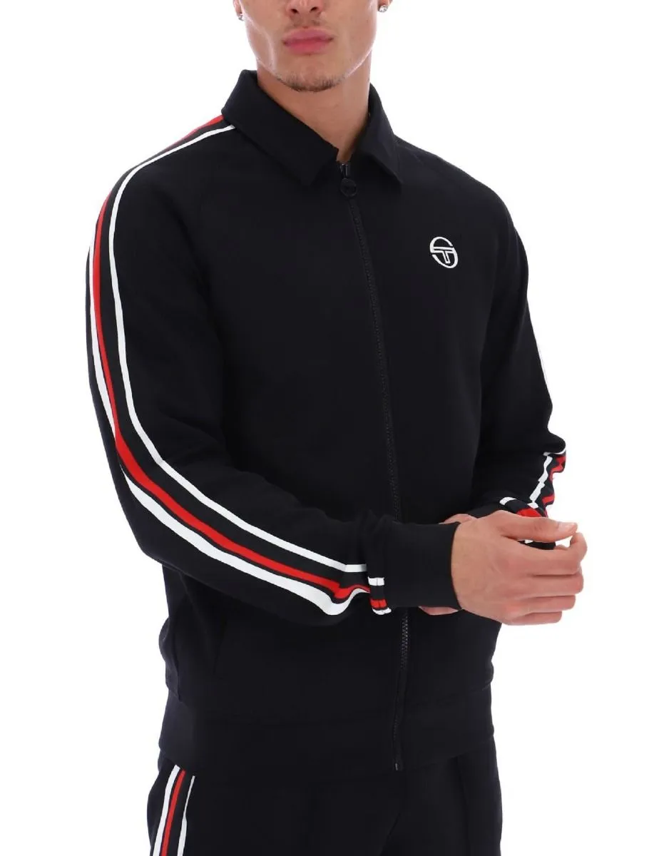 Black Renshaw Tape Track Jacket by Sergio Tacchini